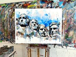 Painting inspired by Mount Rushmore